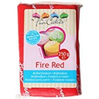 Los mejores  - FunCakes Fondant para Cubrir Tartas- Cupcakes- Galletas o Modelar color Rojo Fuego: Sabor Vainilla- Flexible- Sin Gluten…